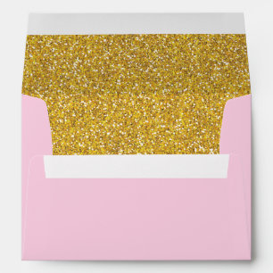 Light Pink and Gold Envelope   A7 Size   5x7 Card