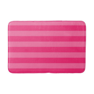 Light Pink and Hot Pink Stripes Bath Mat