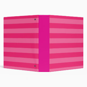 Light Pink and Hot Pink Stripes  Binder