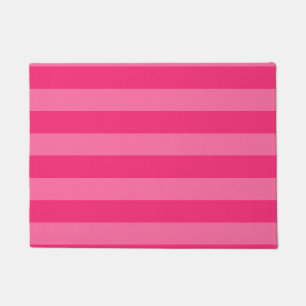 Light Pink and Hot Pink Stripes  Doormat