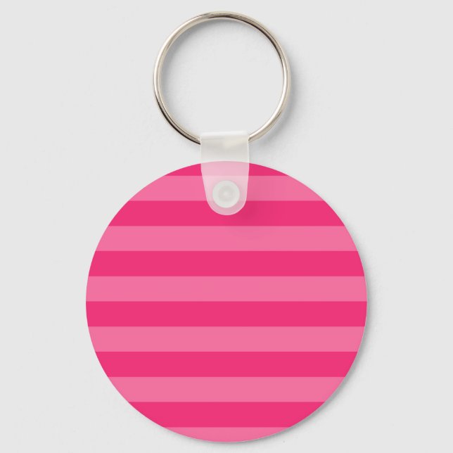 Light Pink and Hot Pink Stripes  Keychain (Front)