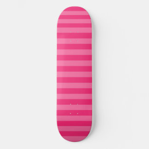 Light Pink and Hot Pink Stripes Skateboard