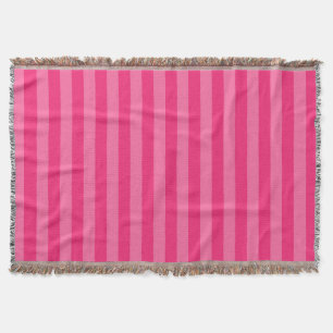 Light Pink and Hot Pink Stripes  Throw Blanket