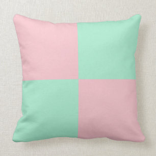 Light Pink And Light Mint Colour Throw Pillow