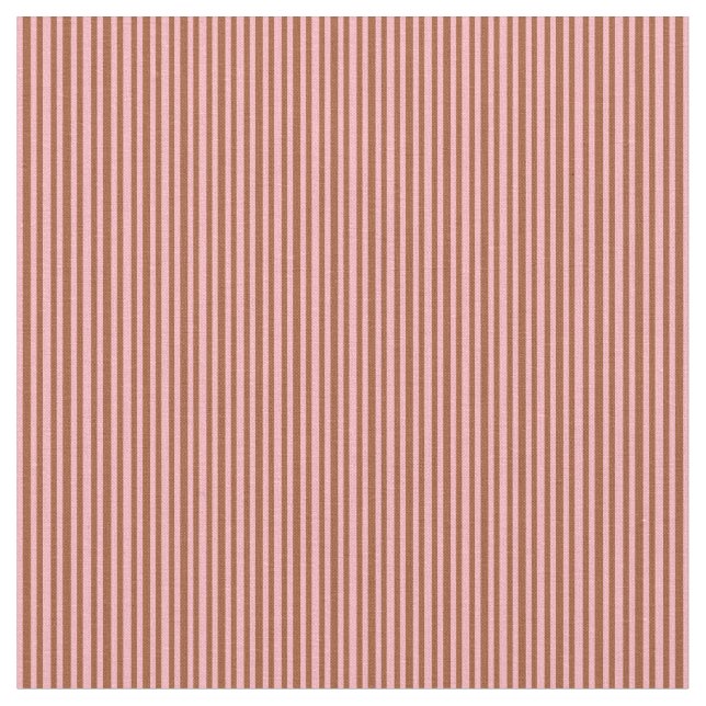 Light Pink and Sienna Lined/Striped Pattern Fabric (Close Up)