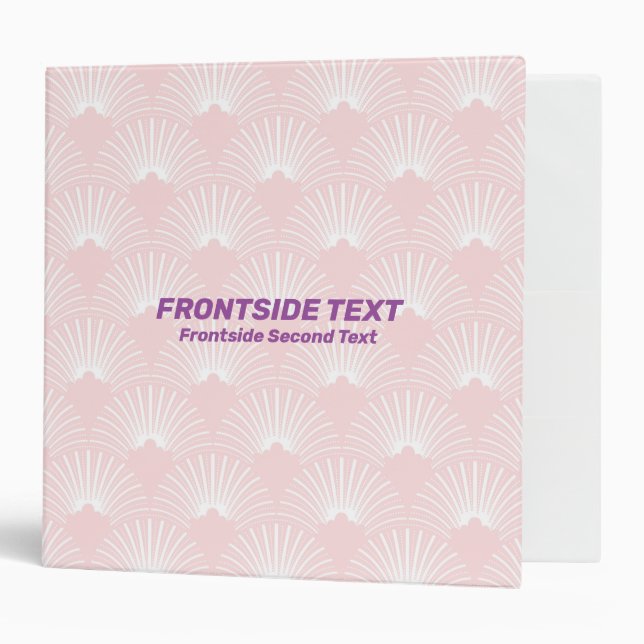 Light-pink and white art-deco pattern binder (Front/Inside)