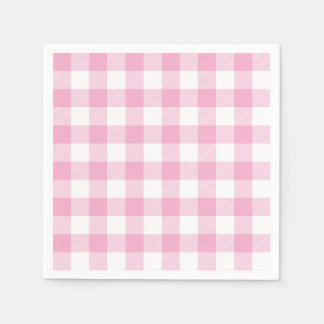 Light Pink and White Buffalo Plaid Gingham Napkin