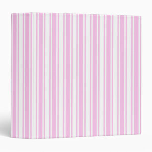 Light pink and white candy stripes binder