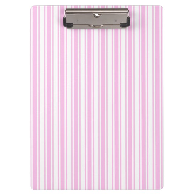 Light pink and white candy stripes clipboard (Front)