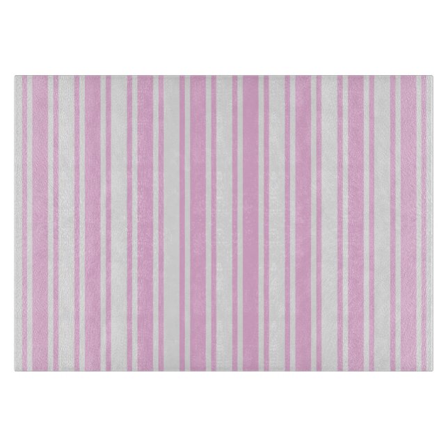 Light pink and white candy stripes cutting board (Front)