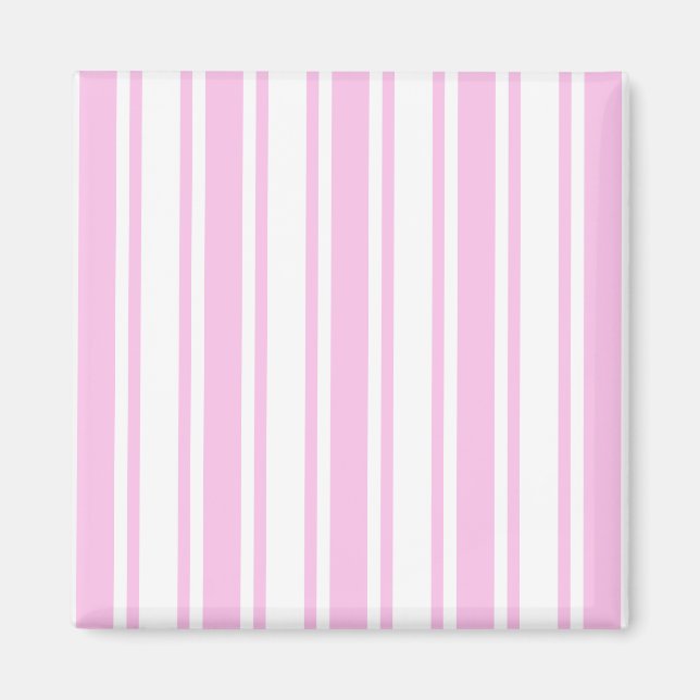 Light pink and white candy stripes magnet (Front)