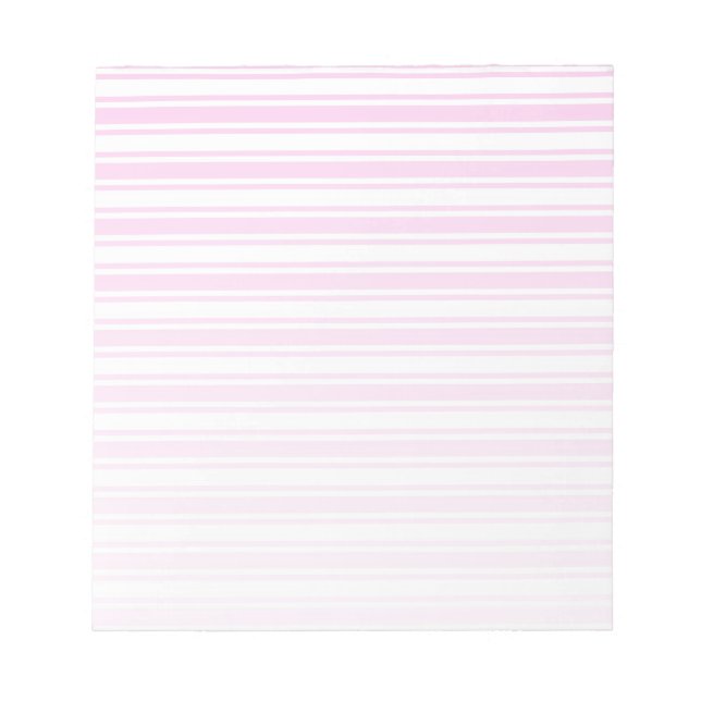 Light pink and white candy stripes notepad (Front)