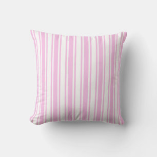 Light pink and white candy stripes throw pillow