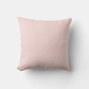 Light Pink and White Gingham Plaid Pattern Cozy Throw Pillow