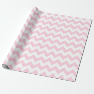 Light Pink and White Large Chevron Wrapping Paper