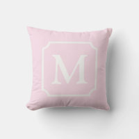 Light Pink and White Notched Monogram Cabana