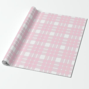Light Pink and White Plaid  Large Pattern  Wrapping Paper