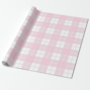 Light Pink and White Plaid Pattern  Large  Wrapping Paper