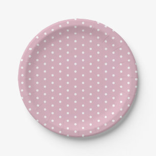 Light Pink and White Polka Dot Easter Paper Plate