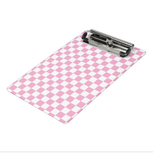 Light Pink and White Square Box Stylish Pattern Mini Clipboard
