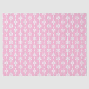 Light Pink and White Winter Snowflakes Pattern Tissue Paper