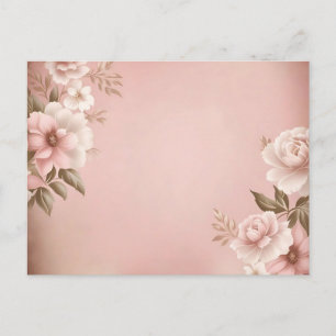 Light Pink Background with Muted Floral Postcard
