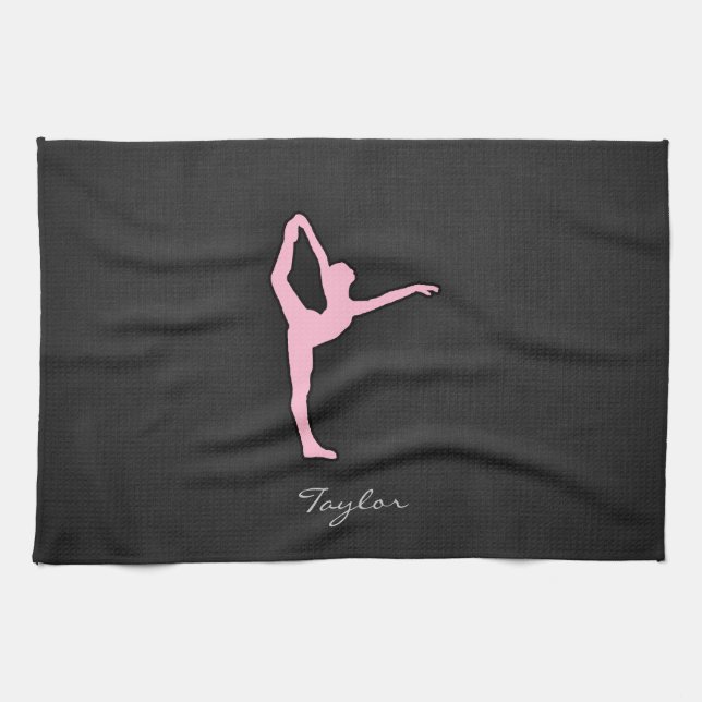 Light Pink Ballet Dancer Kitchen Towel (Horizontal)