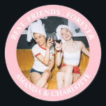 Light Pink Best Friends Forever Sticker<br><div class="desc">Stickers can be a fun and creative way to make a gift for your best friend extra special. You can now customize your stickers with a photo of you and your friend and your names. These "best friend forever" stickers are perfect for Valentine's Day or any other occasion. So why...</div>