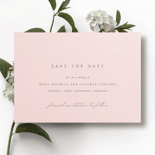 Light Pink Blush   Elegant Simple Wedding Save The Date