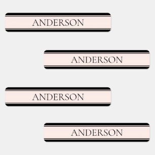 Light Pink Blush Stripe & Elegant Editable Text