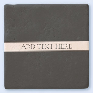 Light Pink Blush Stripe & Elegant Editable Text Stone Coaster