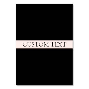 Light Pink Blush Stripe & Elegant Editable Text Table Number