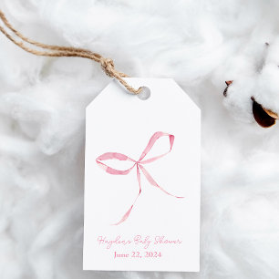 Light Pink Bow Coquette Personalized Gift Tags