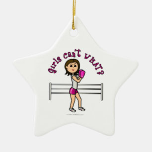 Light Pink Boxer Ceramic Ornament