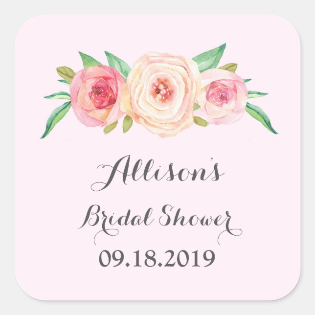 Light Pink Bridal Shower Favour Tag (Front)