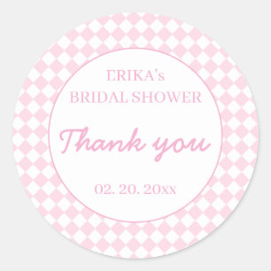 Light Pink Bridal Shower Thank You Favour Sticker