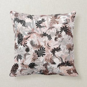 Light pink, brown black throw pillow