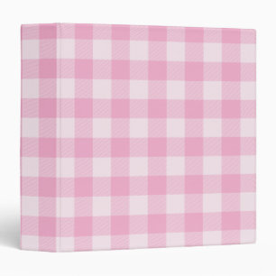 Light Pink Buffalo Plaid Gingham Binder