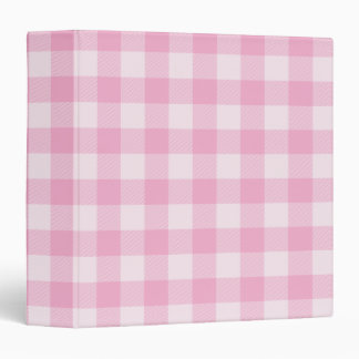 Light Pink Buffalo Plaid Gingham Binder