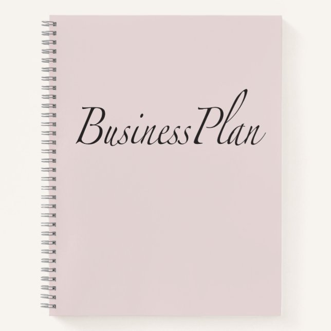 Light Pink Business Plan Spiral Notebook Unruled (Front)