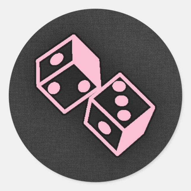 Light Pink Casino Dice Classic Round Sticker (Front)
