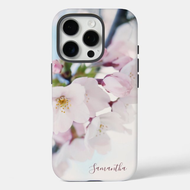 Light Pink Cherry Blossoms Floral Custom Case-Mate iPhone Case (Back)