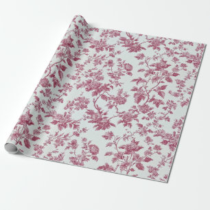 Light Pink Chinoiserie Vine Toile Garden Party Wra Wrapping Paper