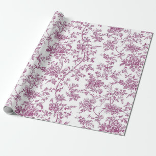 Light Pink Chinoiserie Vine Toile Garden Party Wra Wrapping Paper