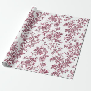Light Pink Chinoiserie Vine Toile Garden Party Wra Wrapping Paper