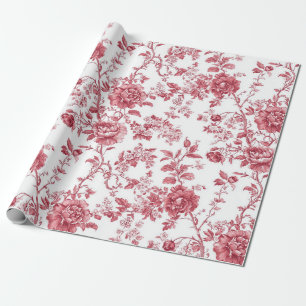 Light Pink Chinoiserie Vine Toile Garden Party Wra Wrapping Paper