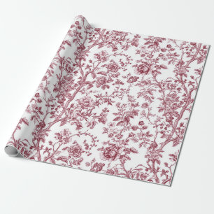 Light Pink Chinoiserie Vine Toile Garden Party Wra Wrapping Paper