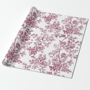 Light Pink Chinoiserie Vine Toile Garden Party Wra Wrapping Paper