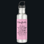 Light Pink Courage Bible Verse Custom Name Simple 710 Ml Water Bottle<br><div class="desc">This beautiful soft pink water bottle features the wonderful Bible verse of Joshua 1:9 and is easy to customize with the recipient's name.</div>