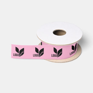 Light Pink Custom Business Logo Satin Ribbon